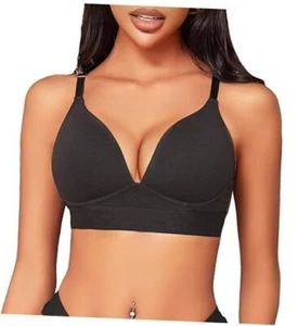 Bras for Women No Underwire Comfort Cotton Bralette Lightly lined Medium Black - Picture 1 of 7