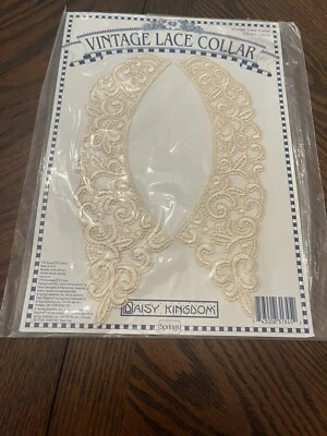 缝制花边领雏菊王国 ~ 2 件 ~ IVORY 人造丝/棉 #5049-12599 复古 — 第 1/4 张图片