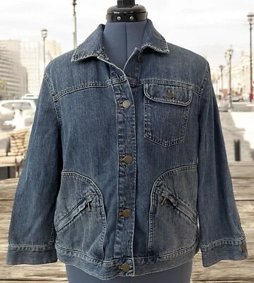 LRL Lauren Jeans Womens Ralph Lauren Button Up Denim Jacket Chore Barn Blue L - Image 1 of 4
