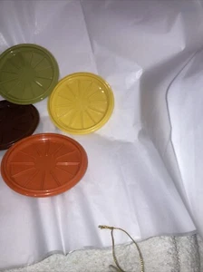 Tupperware Set of 4 Fall Color Coasters all different autumn colors! Vintage - Picture 1 of 6