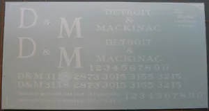 HO decals for Detroit & Mackinac/D&M Large Logo Box Car - Picture 1 of 2