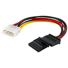 Molex to SATA Power Cable 4-pin Splitter Adapter Extension for HDD SSD, 8" 20cm