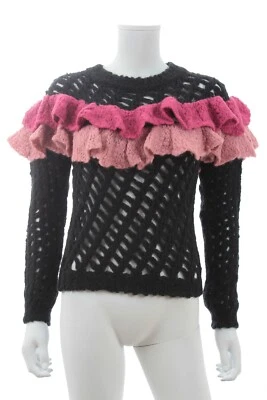 Suéter Boutique Moschino Mezcla Alpaca con Volantes / Negro, Rosa / PVP £380.00 Foto 1 de 4