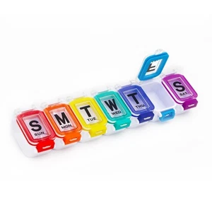 XL Weekly Pill Organizer Arthritis Friendly, Travel 7 Day Pill Box Case,Large... - Picture 1 of 7