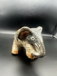 TONALA ELEFANTE FLORAL CERÁMICA MÉXICO Tonalea Firmado SG Hecho a Mano - Imagen 1 de 7