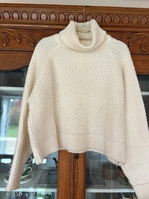 Zenana Size XL Womens Ivory Turtleneck Long Sleeved Sweater - Image 1 of 4