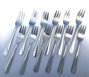 24  Kuchen Gabel ca. 14 cm Dessert Gabeln 3 Zargen Cafe Besteck Bistro Garten - Bild 1 von 2