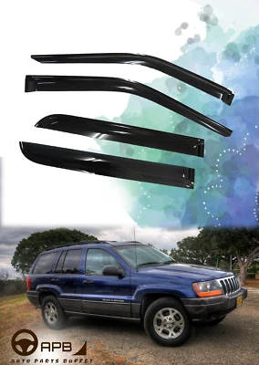 For Jeep Grand Cherokee 99-04 Deflector Window Visors Guard Vent Weather Shield - Image 1 of 4