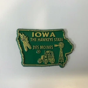 Iowa State Magnet the Hawkeye State Travel Gold Frigo Camper - Foto 1 di 2