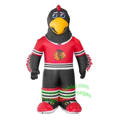 7' Air Blown Inflatable NHL Chicago Blackhawks Tommy Hawk Mascot Yard Decoration Cover