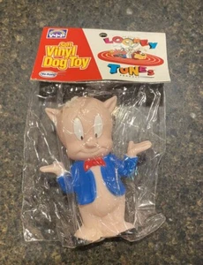 Vintage 1996 seltenes Looney Tunes Schweinefleisch weiches Vinyl Hundespielzeug von Vo-Toys Neu in Verpackung - Bild 1 von 2