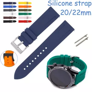 Banda de reloj de silicona suave 20 mm 22 mm correa de repuesto pulsera de goma - Imagen 1 de 36