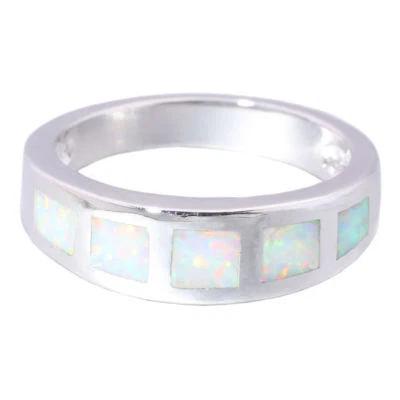 GORGEOUS WHITE  FIRE OPAL  RING UK Size "N" US 7 - Image 1 of 4