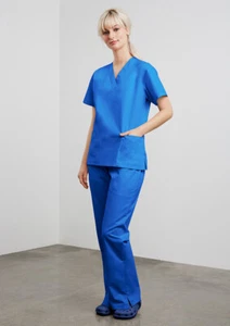 Biz Collection Ladies Scrub Top + Pant Medical Scrubs (H10622 + H10620) 1 Set - Picture 1 of 7