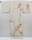 4025T05z970 Vintage Japanese Kimono Silk Tsukesage Folding Fan Sand Beige