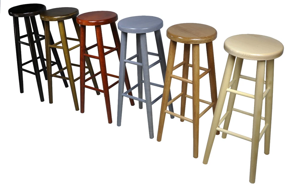 Barhocker Holz Buche Holzhocker massiv Barstuhl Stuhl 80 cm Neu - Bild 1 von 3