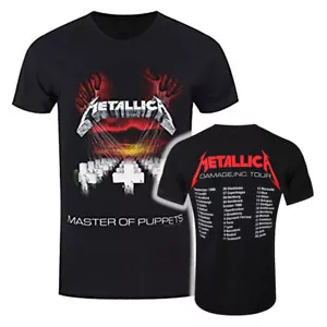 Metallica T-Shirt Master Of Puppets European Tour 86 Rock New Black Official - Picture 1 of 5