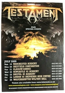 TESTAMENT / CHUCK BILLY / 2009 LIVE WITH U.K. TOUR DATES MAGAZINE PRINT AD - Picture 1 of 1