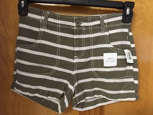 Girls Old Navy Brown & White Stripe NWT Mini Short Shorty Size 12 Cute 4 Summer - Picture 1 of 5