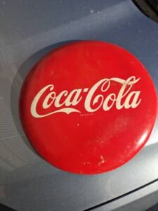 Vintage 1950's Coca Cola 12" Metal Button Sign
