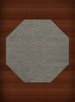 Gray Transitional Hand Hooked Squares Rectangles Boxes Area Rug Patchwork DV6 - Image 1 of 2
