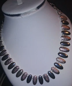Vintage Signed Silver Tone Oval Link Necklace - Picture 1 of 5