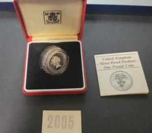 £1 *UNITED KINGDOM* limited edition 1985 SILVER PROOF PIEDFORT WALES LEEK boxed - Picture 1 of 3