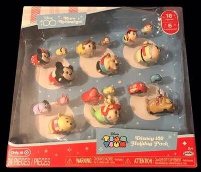 Pacote de férias retrô Tsum Tsum Disney 100 reimaginado 18 bonecos com acessórios - Imagem 1 de 4