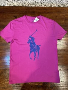 Neu mit Etikett! Polo Ralph Lauren T Shirt Herren Gr. S Giant Pony Classic Fit Pink Fuschia - Bild 1 von 8