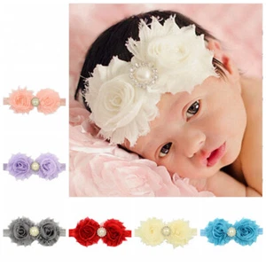 Kids Hairband Worn Out Fringe Lace with Pearl Diamond Hairband Baby Headband - Picture 1 of 23