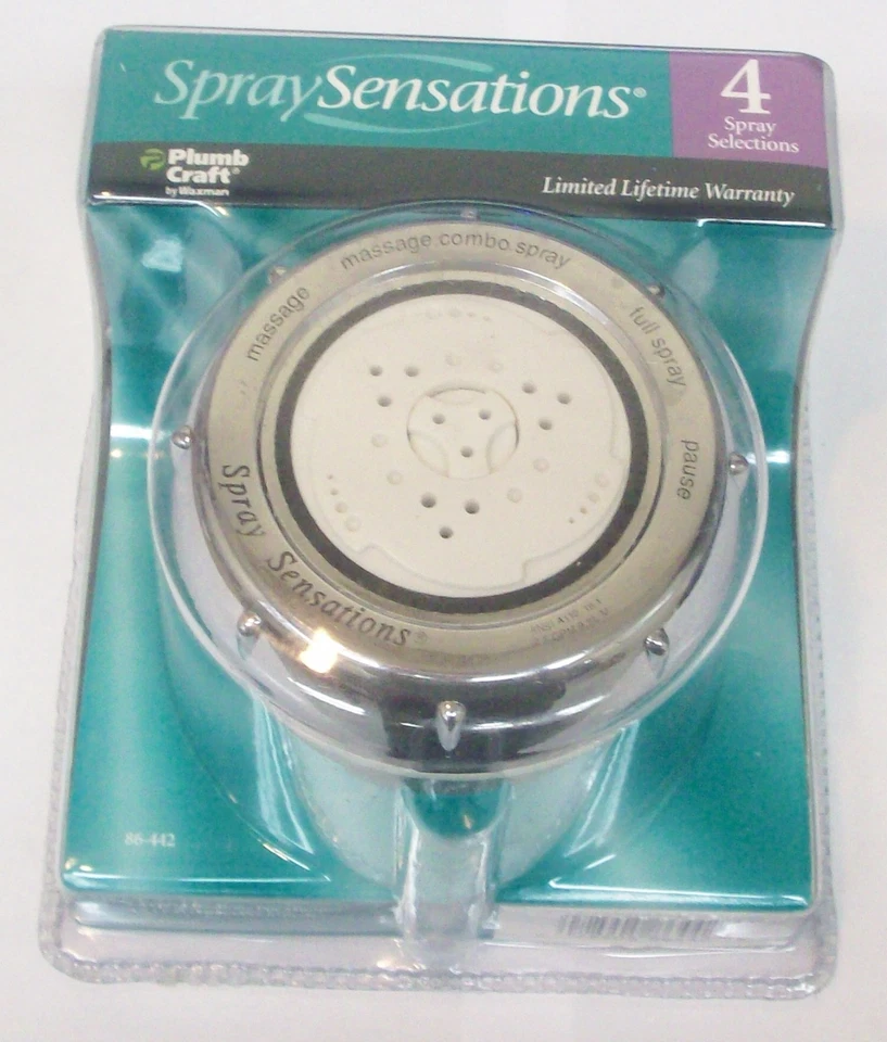 Plumb Craft Spray Sensations Therapeutic Massage Shower Head 4-Spray Selections - Imagem 1 de 1