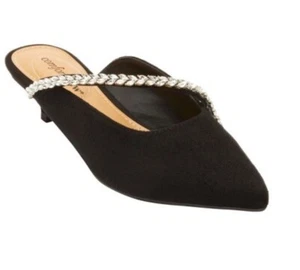 NWOT comfortview Wide Width The Bette Mule Suede Embellishment along strap 10W - Picture 1 of 15