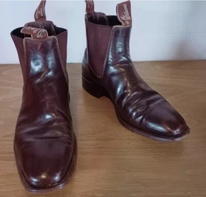 RM Williams Craftsman Boots Mens 6-6.5 Womans 8 Brown All Leather VGC Boots - Picture 1 of 6