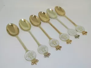 Set of six Anton Michelsen guilded sterling silver, commemorative spoons 1967 - Picture 1 of 3