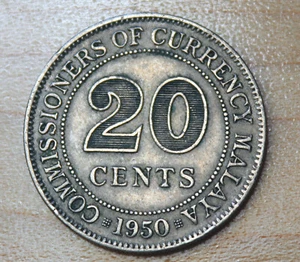 1950 Malaya 20 Cents - Picture 1 of 2