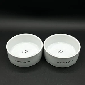 Zwei Harmony GOOD KITTY Keramik Katzenfutter und Wasser Geschirr Fisch Design 4,5 Zoll - Bild 1 von 15