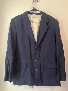 Vintage Banana Republic 100% Linen 3 Button Blazer Navy Blue Size Medium Light - Imagen 1 de 3