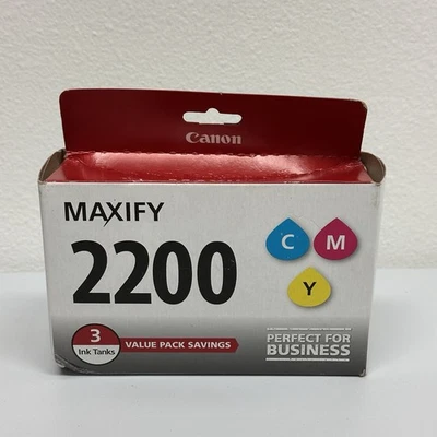 Canon PGI-2200 Cian, Magenta y Amarillo 3 Tanques de Tinta Paquete Value NUEVO Foto 1 de 4