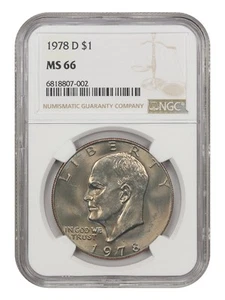 1978-D $1 NGC MS66 - Picture 1 of 4