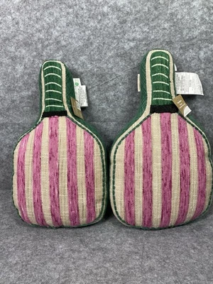 Pickleball Paddle Racket Shaped Decorative Plush Throw Pillow (2) World Market - Image 1 of 4