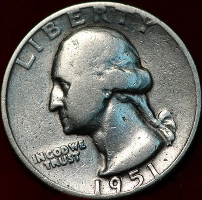 1951-D Denver Mint Silver Washington Quarter - Image 1 of 2