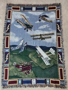 Large Aviation Airplane Tapestry Blanket Wall Hanging 72x52in - Picture 1 of 10