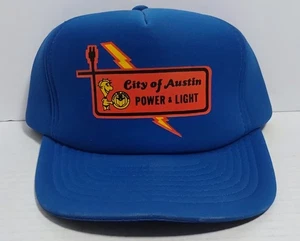VINTAGE SPORTCAP CITY OF AUSTIN POWER & LIGHT SNAPBACK TRUCKER FARMER CAP HAT - Picture 1 of 7