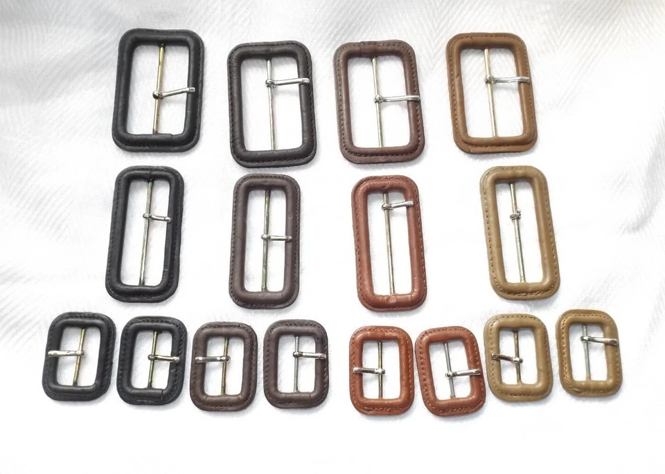 NUEVO 100% CUERO REAL NEGRO MARRÓN TOSTADO HEBILLA DE CINTURÓN DE REPUESTO 5cm 2.5cm Foto 1 de 1