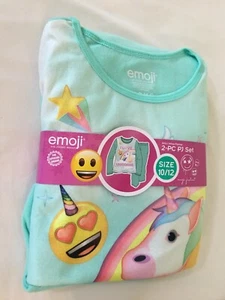 New Emoji Unicorn Girls 2 pc Flannel Pajamas set - Picture 1 of 2