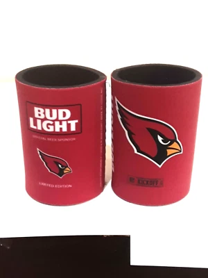 LOT OF 2 ARIZONA CARDINALS NFL FOOTBALL BUD LIGHT KOLDER HOLDER CAN COOZIES  - Image 1 of 4