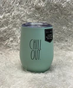 Copa o vaso de vino verde aislado de acero inoxidable Rae Dunn "CHILL OUT" - Imagen 1 de 6