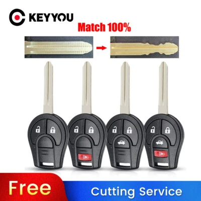 BLADE CUT by PHOTO Car Key Case For Nissan NV200 Versa Note 2013 2014-2019 Fob Foto 1 de 4