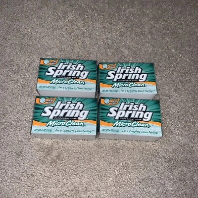 4 Irish Spring MicroClean Deodorant Soap w/ Micro Beads 4 oz 2 Open Box READ - Image 1 of 4