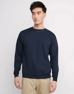 Hanes Sweatshirt Men's EcoSmart Fleece Crewneck  Pullover Classic Navy XL - Picture 1 of 4
